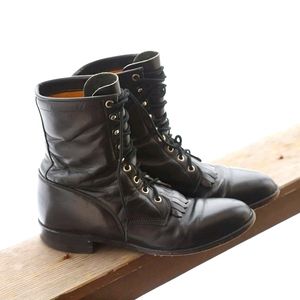 Justin 506 Classic Hiram Roper Boot Lace Up Black